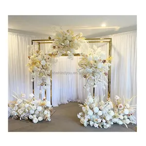 Wedding decoration square metal wedding arch gold backdrop arch for wedding