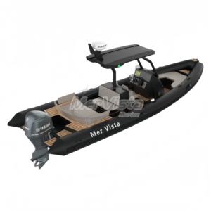 <span class=keywords><strong>Bateau</strong></span> en aluminium noir à coque profonde de 760 cm, certifié CE, idéal pour des aventures familiales sécurisées - Product Image 4