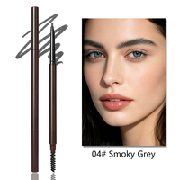Crayon à sourcils double embout sans logo, pointe triangulaire fine, 4 couleurs, longue tenue, résistant à l'eau et à la transpiration, personnalisation transfrontalière