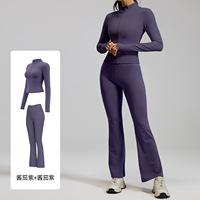 Ensemble de pantalons de yoga évasés taille haute effet push-up, sensation seconde peau, coupe large micro-évasée, pour la gym, le Pilates et le fitness