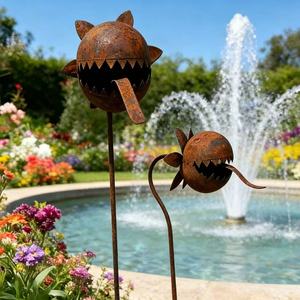 Piquets de jardin en métal en forme de Piège à mouches de Vénus, 31 pouces, thermolaqués, résistants aux intempéries, faits à la main, pour plantes carnivores, décoration extérieure de jardin, faciles à installer - Product Image 3