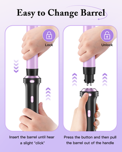 Rizador y alisador de pelo de cerámica intercambiable eléctrico 5 en 1 Juego de cepillo para peinar el cabello rizador térmico - Product Image 3