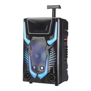SX-1502 SX-1503 Outdoor BT TWS TF FM Wireless Subwoofer Portable High Power Karaoke Party 15 Inches RGB Light Trolley Speaker