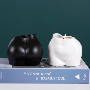 Mini pots de plantes de fleurs nordiques et modernes, forme de corps féminine, <span class=keywords><strong>fesses</strong></span> en céramique, bougeoir en porcelaine - Product Image 4