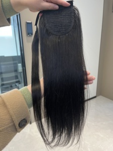 Economica Estensione di Capelli Umani Vergini Vietnamiti al 100% Body Wave Kinky Straight, Coda di Cavallo Avvolgente con Clip - Product Image 4