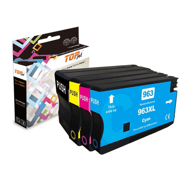 Topjet 967XL 963XL 967 963 XL Color Black Compatible Ink Cartridge for HP HP967 HP963 OfficeJet Pro 9010 9020 InkJet Printer