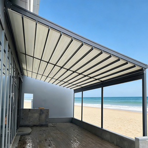 Auvent bioclimatique motorisé à toit rétractable, terrasse panoramique sur le toit de la ville, vue panoramique, aluminium thermolaqué imperméable - Product Image 2