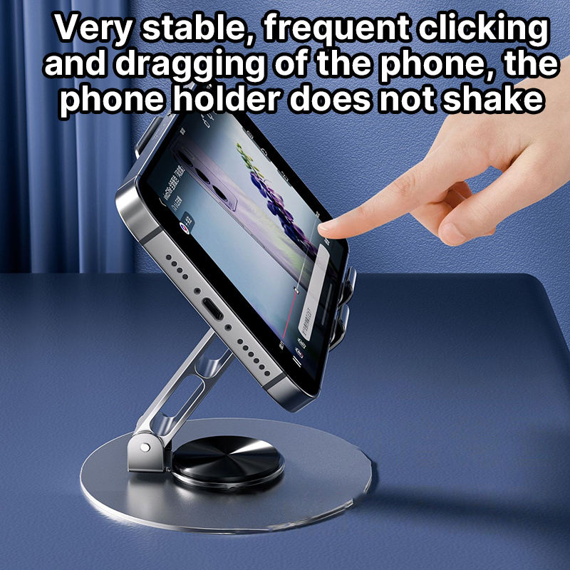 360° Rotatable Adjustable Mobile Phone Holder Stand Non-Slip Desktop Bracket Indoor Use Retractable Alloy Material for Tablets