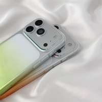 Coque de téléphone transparente minimaliste à dégradé cristallin pour iPhone 18 17 Pro Max 16 15 14 13, fine, en PC rigide, antichoc, protection intégrale