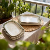 Placa de rollo de arroz Rectangular similar a la cerámica de melamina resistente a los golpes, juego de líneas verdes para uso en restaurante doméstico, platos