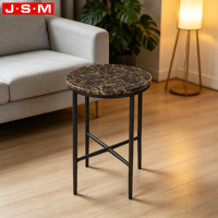 Table basse au design moderne, plateau en pierre noire, marbre, meubles de salon, table basse ronde nordique pour la maison