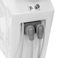 Fauteuil dentaire économique à 6 trous avec lampe orale à induction à LED Cuir PU Source d'alimentation électrique en métal et plastique