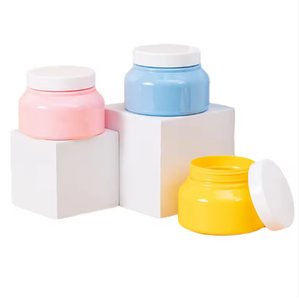 Envase Cosmético Redondo de Plástico Azul de 250 ml con Tapa de Rosca, Material PP - Product Image 2