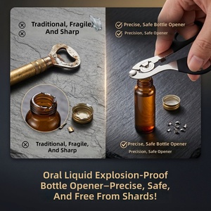 Apribottiglie Portatile in Acciaio Inossidabile per Liquidi Orali, Strumento Anti-Scoppio per Rimuovere Tappi in Alluminio da Flaconi di Medicinali - Product Image 6
