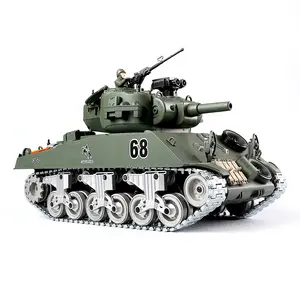 工厂批发美国M4A3 1/18秤与遥控坦克合金轨道2.4克军用遥控坦克