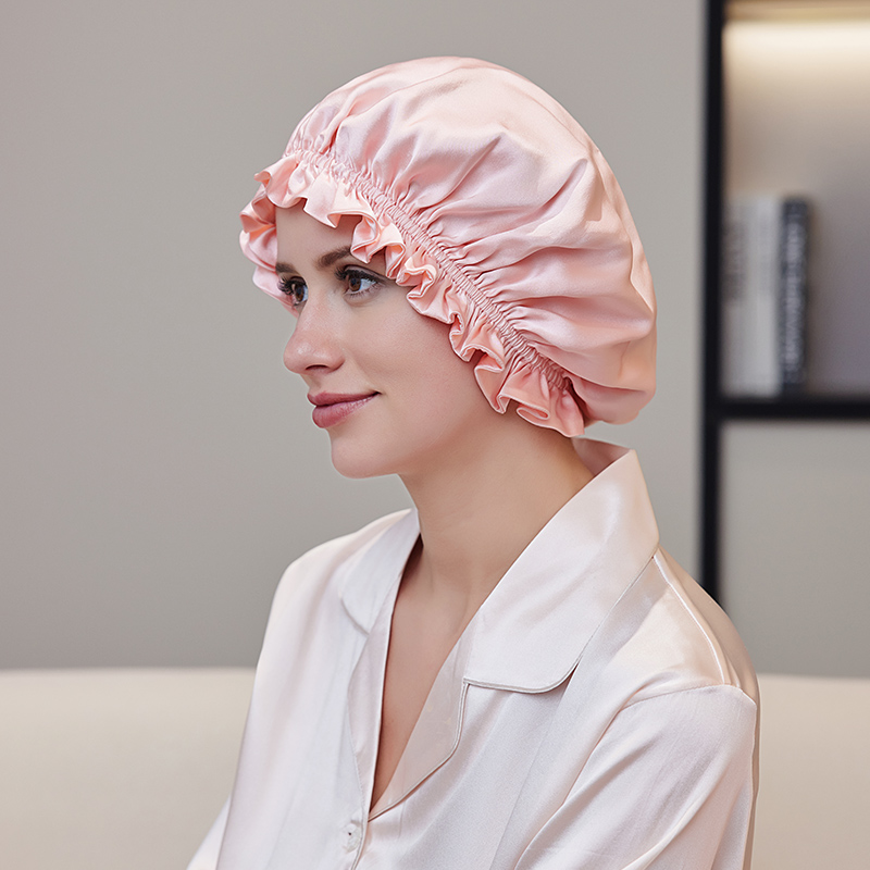Double layer Silk Pink Bonnet
