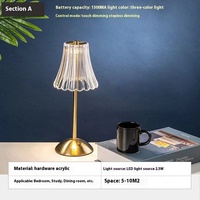 Transfrontalier pour Amazon cuivre or naturel nordique créatif rétro lampe de Table sans fil moderne chevet atmosphère lampe or