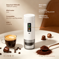 Machine à expresso 20 bars auto-chauffante 12V USB portable sans fil pour dosettes K-cup et café moulu – Kits de voyage