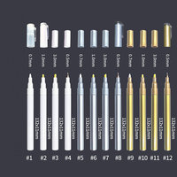 Stylo marqueur à pointe feutre rechargeable, taille de pointe petite ou grande, étiquette privée personnalisée, valve liquide à pression, tube métallique vide, stylo marqueur à peinture
