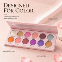 Palette de fards à paupières 12 couleurs avec illuminateur, résistante à l'eau, longue tenue, marque privée, outil de maquillage quotidien