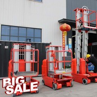 AMWP 6m7.5m 8m 9m tractable hydraulique électrique personnel homme vertical aérien plate-forme de travail en alliage d'aluminium table élévatrice autopropulsée