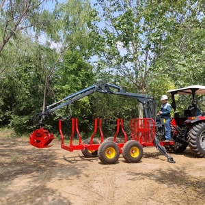 Schwerlast 7m Forst- und Landwirtschaftlicher Hydraulischer Holzgreifer mit Zapfwelle (PTO) ATV-Holzkran-Anhänger für Traktoren - Product Image 4