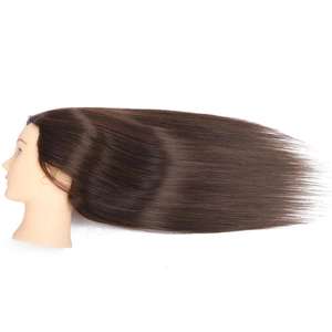 Cabezal <span class=keywords><strong>de</strong></span> entrenamiento para trenzar, tejer y peinar, cabello sintético con textura realista, ideal para uso y aprendizaje en salón - Product Image 4