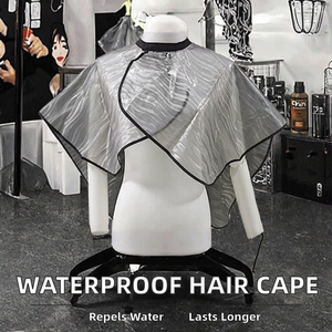 Unisex-Adult Waterproof PVC <b>Hair</b> Dye Cape Shawl Short Comb-Out Stylist Apron 80x80cm for <b>Hair</b> <b>Color</b> Bleach Makeup <b>Shampoo</b> - Product Image 2