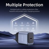 Adaptateur de voyage 45W PD à port Type-C unique, ignifuge, super rapide, avec prise UK pour téléphone portable, ordinateur portable et écouteurs