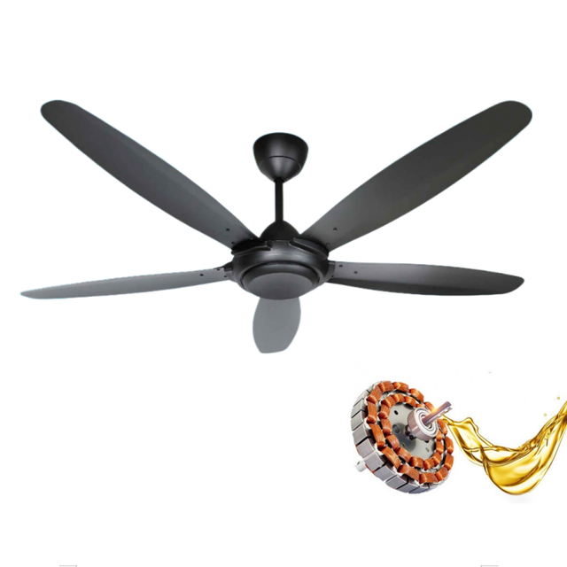 Foshan Fan Factory 2025 New Model Outdoor Electric Ceiling Fan 5 Metal Blades AC Motor 5 Speed Regulator Spanish Support