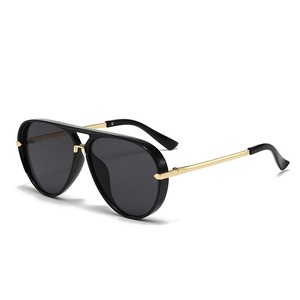 Lunettes de soleil aviateur rétro pour hommes européens et américains, double pont, vert fluorescent, avec grande monture passe-partout style <span class=keywords><strong>crapaud</strong></span> - Product Image 6