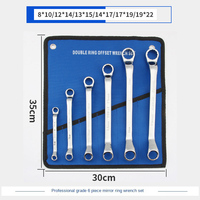 Jeu de clés à douille à double tête personnalisable portable de 6 pièces, en acier au carbone métrique, kit de clés à douille pour réparation automobile avec support OEM