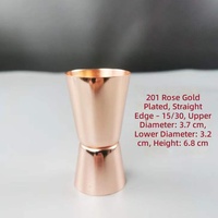 Outil de Bar en acier inoxydable Double face anneau de tête 20/40 30/60ml tasse à mesurer le vin cuivre or cuivre Cocktail BarJigger