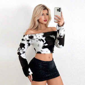 <span class=keywords><strong>Top</strong></span> court imprimé <span class=keywords><strong>dos</strong></span> <span class=keywords><strong>nu</strong></span> en tissu dobby vintage, coupe ajustée sexy, nouvelle collection automne-hiver, vente chaude - Product Image 3
