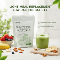 Thé vert matcha en poudre AHUALYN certifié halal, végétalien, sans gluten, 225 g, boisson bien-être à base de protéines végétales