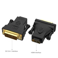 Convertidor de 1080P chapado en oro, convertidor DVI macho 24 1 A HDMI hembra, Adaptador convertidor