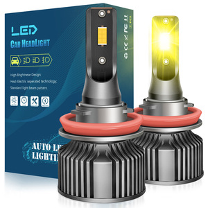 Ampoules de phares antibrouillard <span class=keywords><strong>LED</strong></span> CSP 3570 jaune doré 3000K |   Phares <span class=keywords><strong>LED</strong></span> 12V 50W H11 H3 9006 880 PSX26W à allumage instantané pour voitures - Product Image 6