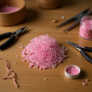 Perline Ilan Abalorios rosa da 2 mm, 50 g, per la creazione di gioielli - Product Image 3