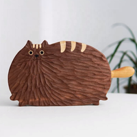 Planche à découper en bois massif Design chaton moderne Assiette décorative pour fruits, thé, snack, pain japonais