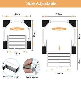 Kit de superposition universel pour lave-linge et sèche-linge manuel avec étagère coulissante extractible et conception empilable réglable - Product Image 4