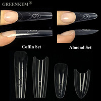 Formes à ongles doubles pour extensions, 240 pièces, nouvelle collection, formes à ongles sandwich, forme cercueil, forme amande, pour manucure, marque privée