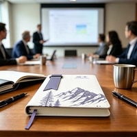 Carnet de notes professionnel A5/A4 en cuir relié personnalisé avec fil, coffret cadeau promotionnel