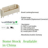 Lumberg RAST cobre estañado 6A 400V IP20 Nylon 5,0mm paso de contacto pestillo de bloqueo espiga de posicionamiento conectores PCB de 2-10 pines
