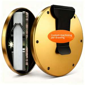 Portefeuille en métal personnalisé, nouveau, pour homme, en fibre de carbone, en aluminium, en acier inoxydable, porte-cartes - Product Image 1