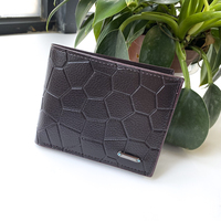 Dompet grosir kulit pu MOQ rendah untuk pria desain dompet lipat dua murah