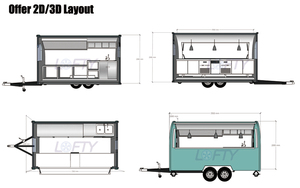 Remolque de Comida 2026 con Cocina Completa, Remolques Totalmente Equipados, Carritos de Café, Estación de Bar Móvil, Tienda en Línea en Kenia - Product Image 4