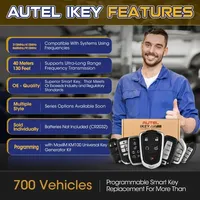 Clé intelligente universelle Autel IKEY de la dernière série, utilisable avec le programmateur de clés KM100 IM508 pour BMW/Hyundai/et plus encore