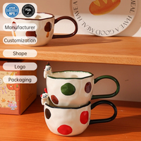 Mug en céramique gaufré écologique grande capacité, tasse à café/latte cuite à haute température avec design 3D, réutilisable et alimentaire