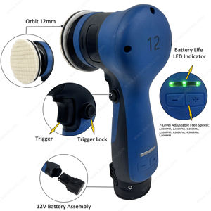 3 Zoll 75 mm 12-Volt-Lithium-Ionen Akku-Poliermaschine mit Variabler Geschwindigkeit, Tragbarer Mini-Polierer für die Autoaufbereitung - Product Image 3