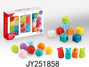 Blocs de construction empilables doux pour bébé, jouets à presser, jouets à mâcher pour la dentition, jouets de bain, <span class=keywords><strong>balles</strong></span> <span class=keywords><strong>sensorielles</strong></span> texturées - Product Image 3